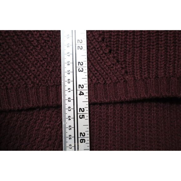 Anthropologie MOTH High Low Turtleneck Sweater Size L  Color Eggplant - Picture 8 of 8